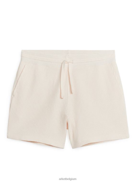 ARKET kleding 0DXJP1127 gebroken wit Wafelgebreide katoenen short Heren