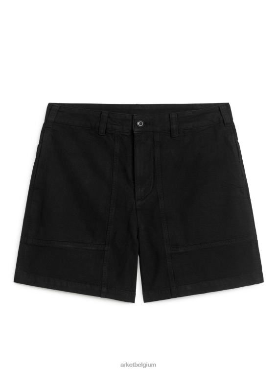 ARKET kleding 0DXJP1133 zwart katoenen utility-short Heren