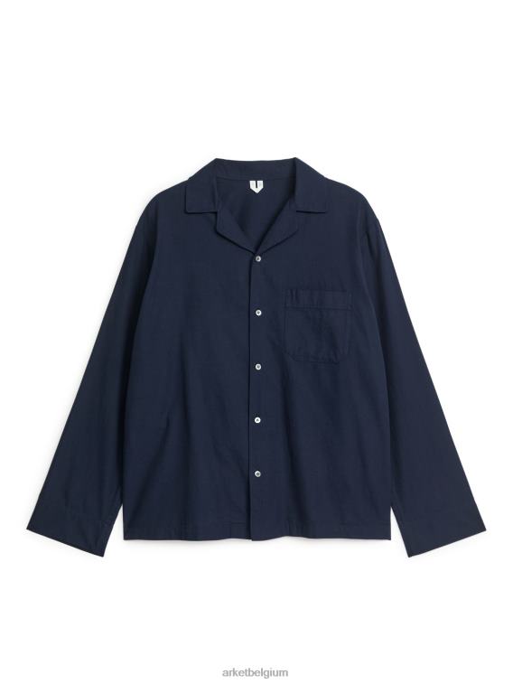 ARKET kleding 0DXJP1250 donkerblauw flanellen pyjamashirt Heren