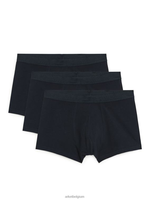ARKET kleding 0DXJP1224 donkerblauw Pima katoenen boxershort, set van 3 Heren