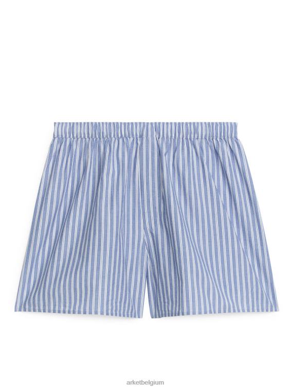 ARKET kleding 0DXJP1228 blauw gestreept Boxershorts van geweven katoen, set van 2 Heren