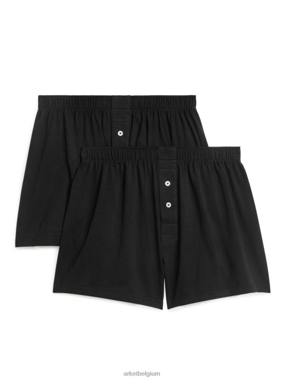ARKET kleding 0DXJP1234 zwart Boxershorts van pimakatoenjersey, set van 2 Heren