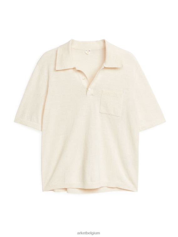 ARKET kleding 0DXJP1014 gebroken wit poloshirt met korte mouwen Heren