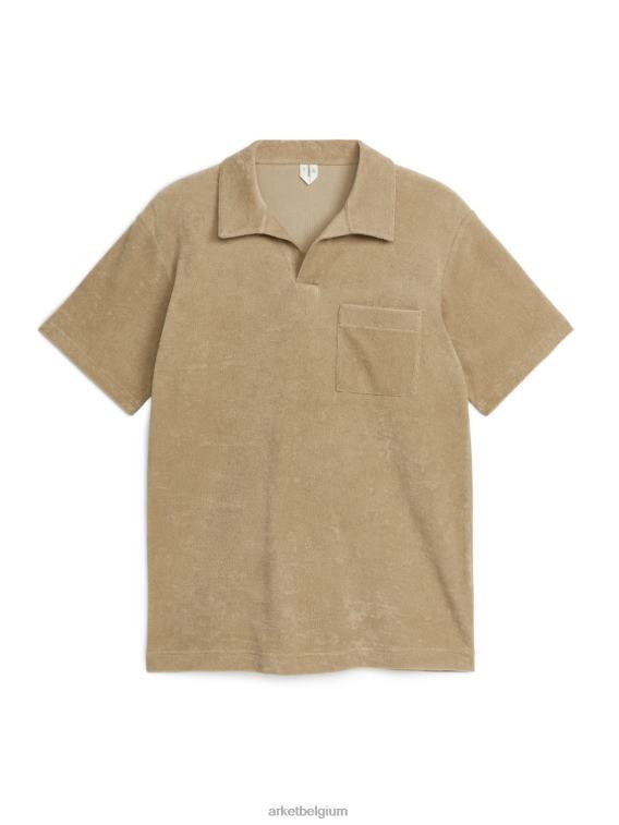 ARKET kleding 0DXJP1015 beige poloshirt van katoenen badstof Heren
