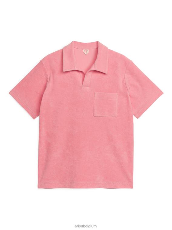 ARKET kleding 0DXJP1016 roze poloshirt van katoenen badstof Heren