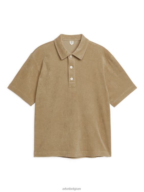 ARKET kleding 0DXJP1018 beige poloshirt van katoenen badstof Heren