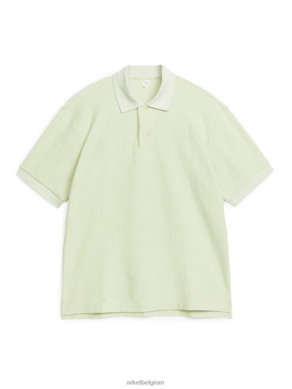 ARKET kleding 0DXJP1040 pistache badstof poloshirt Heren