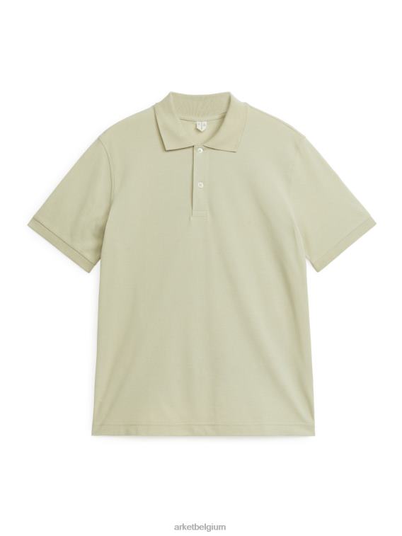 ARKET kleding 0DXJP1041 stoffig lichtgroen piqué poloshirt Heren