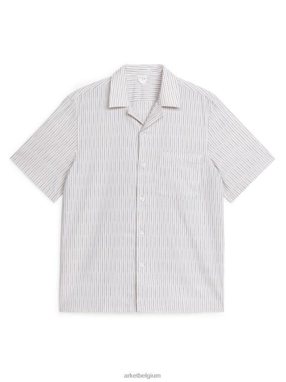 ARKET kleding 0DXJP927 wit Blauw lichtgewicht poplin overhemd Heren