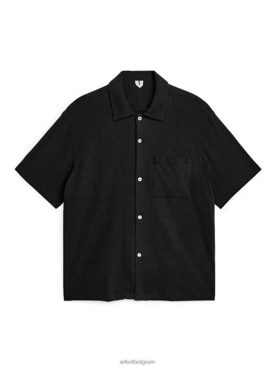 ARKET kleding 0DXJP933 zwart bouclé jersey overhemd Heren
