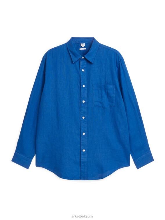 ARKET kleding 0DXJP939 blauw relaxed-fit linnen overhemd Heren