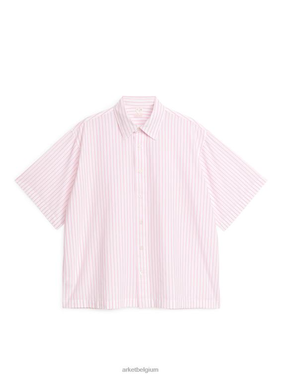 ARKET kleding 0DXJP951 wit/roze oversized poplin overhemd Heren