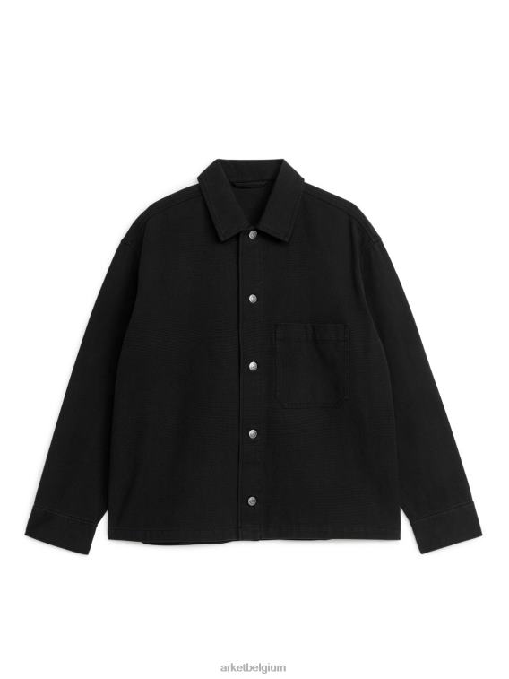 ARKET kleding 0DXJP960 zwart Utility-overshirt van geverfd canvas Heren