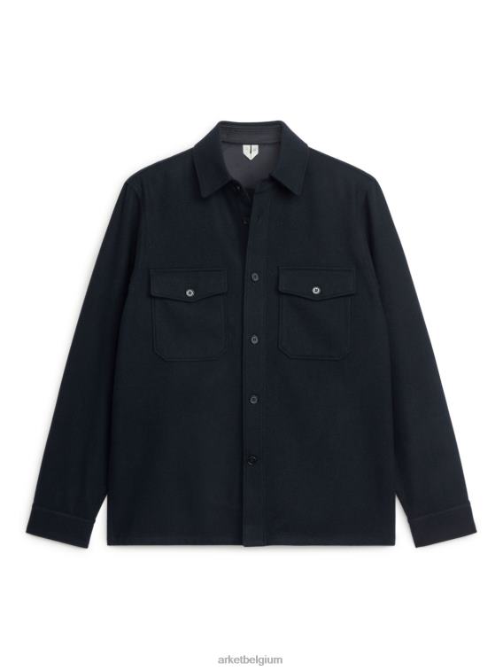 ARKET kleding 0DXJP962 donkerblauw wollen overshirt Heren
