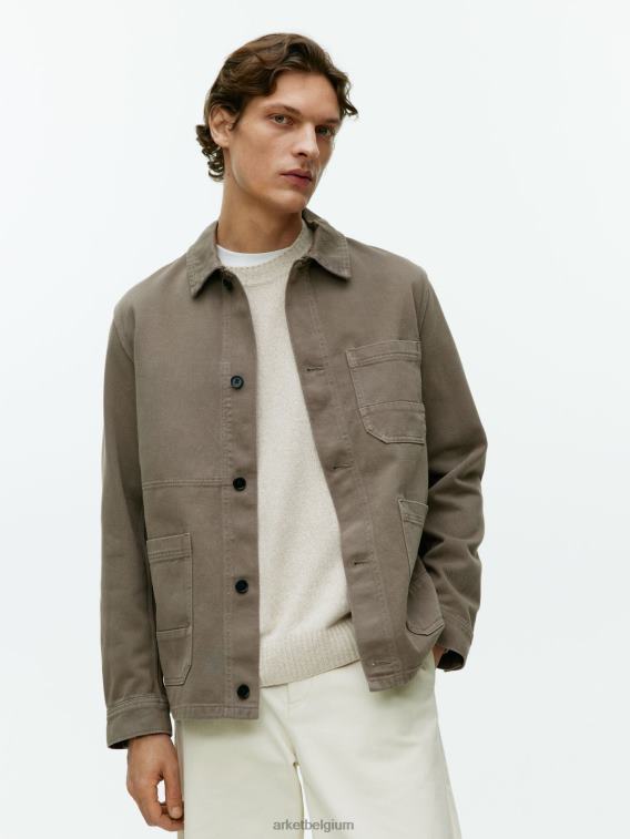 ARKET kleding 0DXJP964 kaki groen overdyed twill overshirt Heren