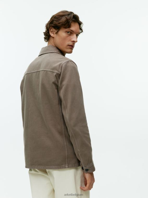 ARKET kleding 0DXJP964 kaki groen overdyed twill overshirt Heren