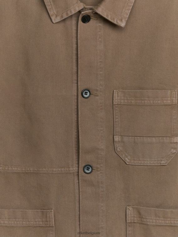 ARKET kleding 0DXJP964 kaki groen overdyed twill overshirt Heren