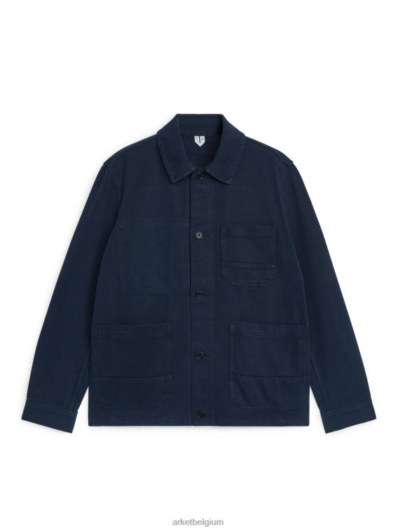 ARKET kleding 0DXJP965 donkerblauw overdyed twill overshirt Heren