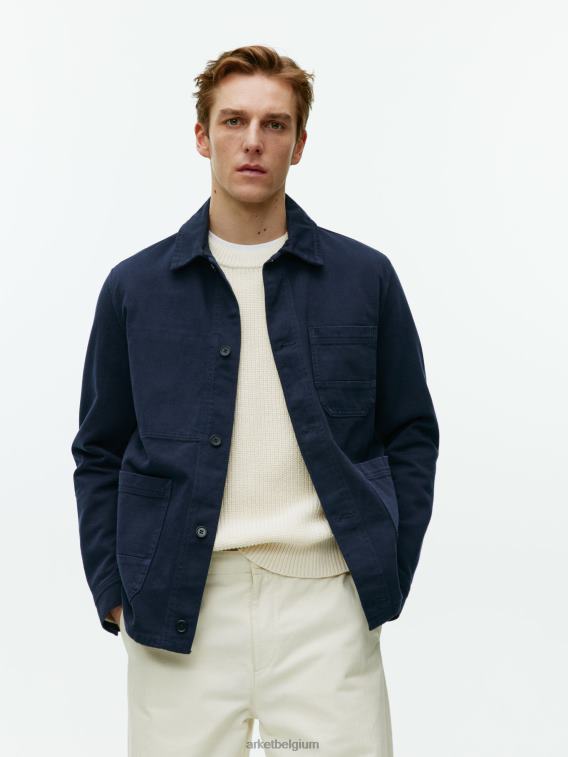 ARKET kleding 0DXJP965 donkerblauw overdyed twill overshirt Heren