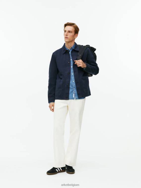 ARKET kleding 0DXJP965 donkerblauw overdyed twill overshirt Heren