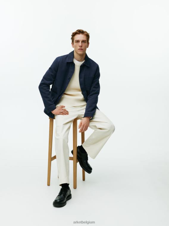 ARKET kleding 0DXJP965 donkerblauw overdyed twill overshirt Heren