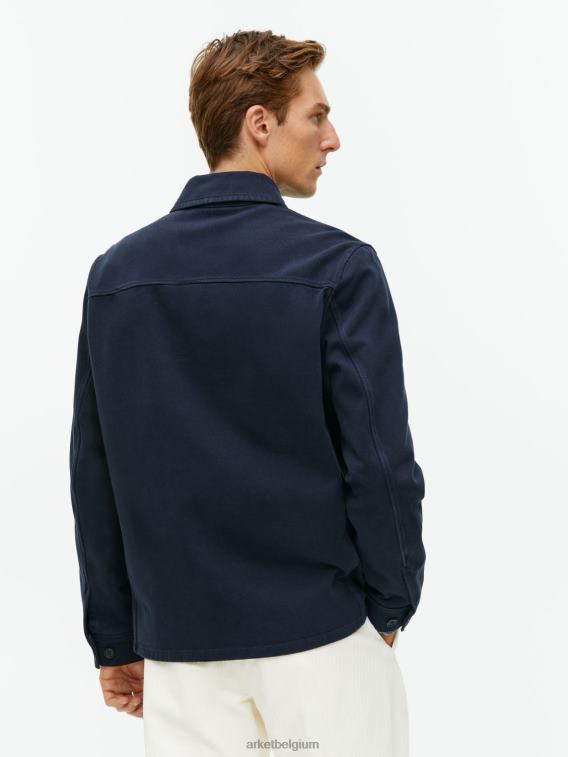 ARKET kleding 0DXJP965 donkerblauw overdyed twill overshirt Heren
