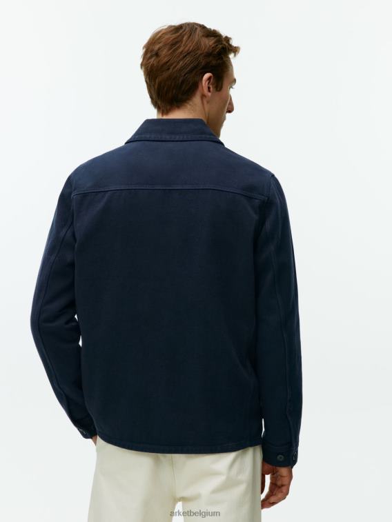ARKET kleding 0DXJP965 donkerblauw overdyed twill overshirt Heren