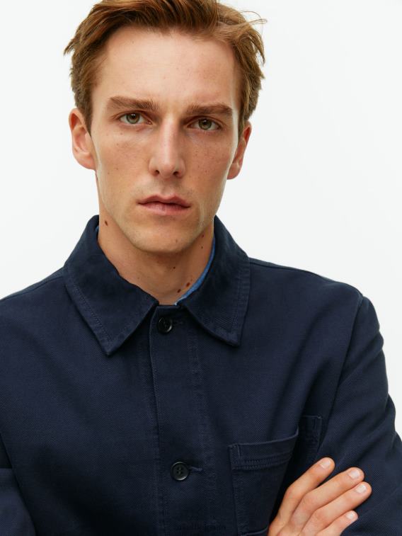 ARKET kleding 0DXJP965 donkerblauw overdyed twill overshirt Heren