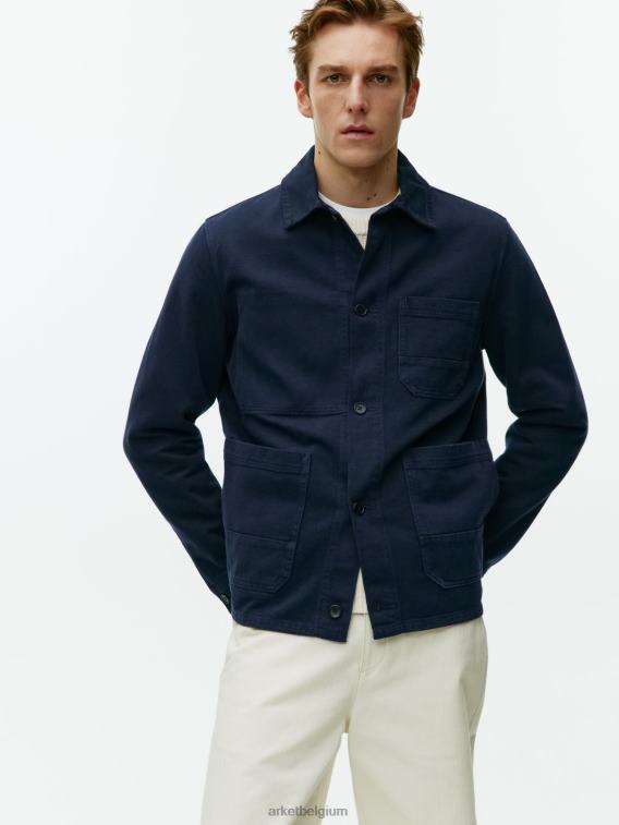 ARKET kleding 0DXJP965 donkerblauw overdyed twill overshirt Heren