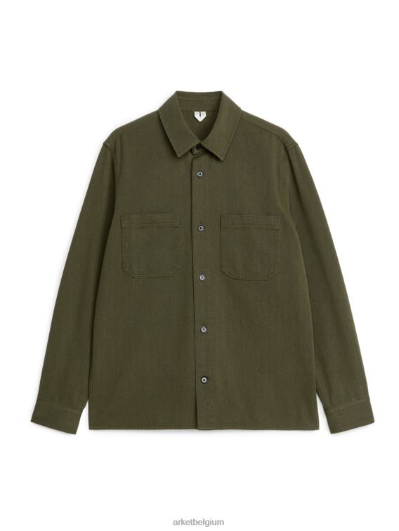 ARKET kleding 0DXJP968 groente Overhemd van katoenen twill Heren