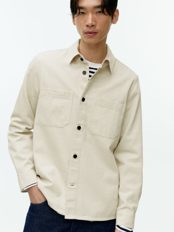 ARKET kleding 0DXJP975 ecru Overhemd van katoenen twill Heren
