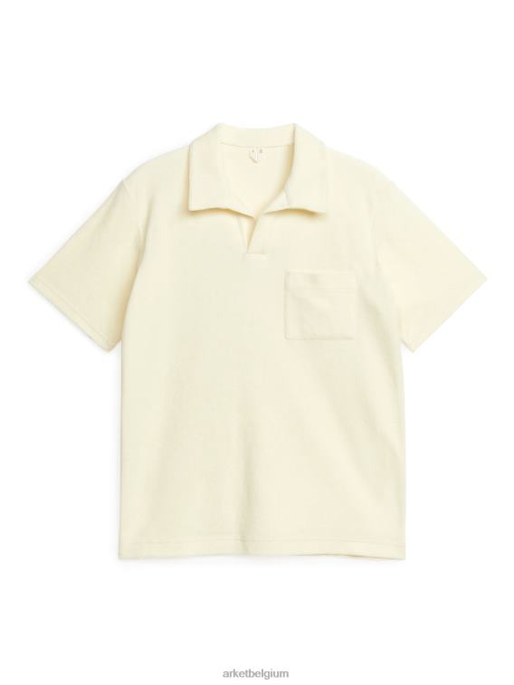 ARKET kleding 0DXJP978 gebroken wit poloshirt van katoenen badstof Heren