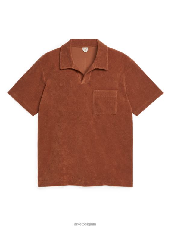 ARKET kleding 0DXJP982 terracotta poloshirt van katoenen badstof Heren