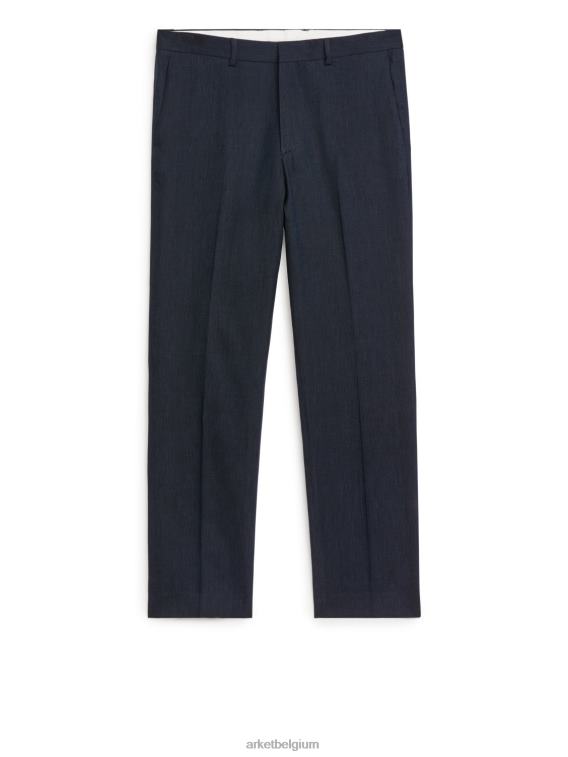ARKET kleding 0DXJP1073 donkerblauw slanke broek van hennepkatoen Heren