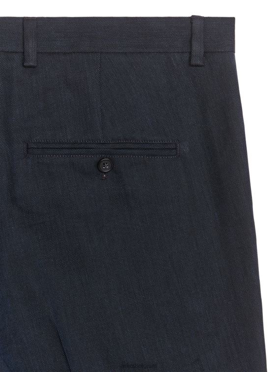 ARKET kleding 0DXJP1073 donkerblauw slanke broek van hennepkatoen Heren