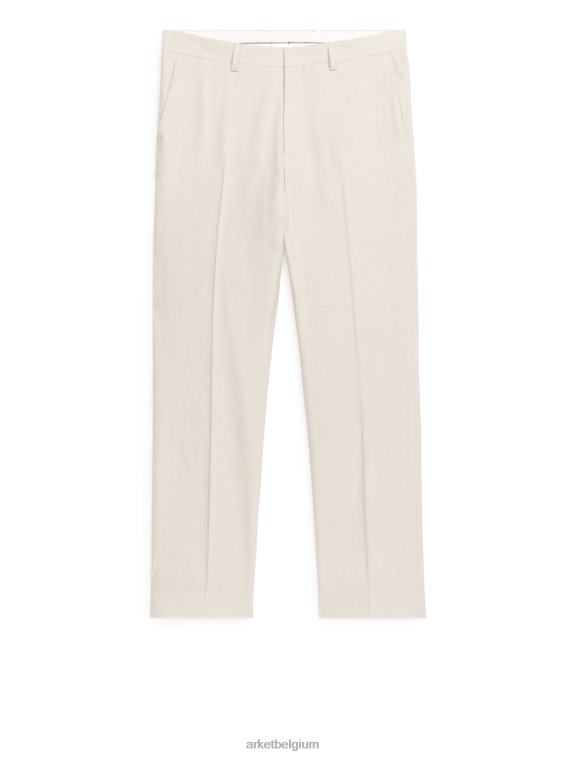 ARKET kleding 0DXJP1074 licht beige slanke broek van hennepkatoen Heren