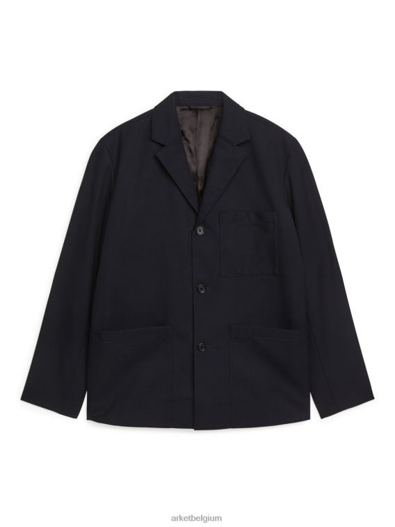ARKET kleding 0DXJP1152 donkerblauw blazer van wollen twill Heren