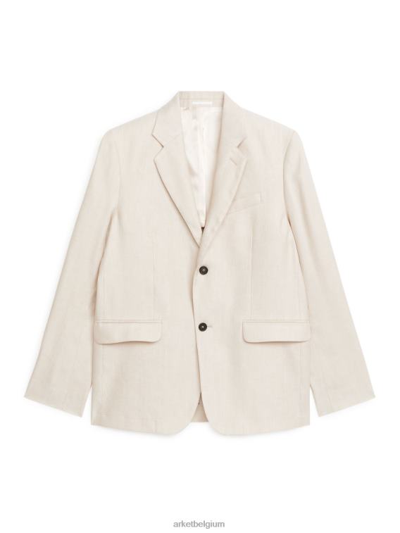 ARKET kleding 0DXJP1153 licht beige moderne blazer van hennepkatoen Heren