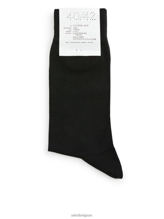 ARKET kleding 0DXJP1237 zwart Gemerceriseerde katoenen sokken effen Heren