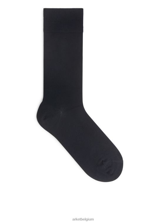 ARKET kleding 0DXJP1238 blauw Gemerceriseerde katoenen sokken effen Heren