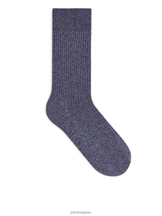 ARKET kleding 0DXJP1244 blauw supima katoenen ribsokken Heren