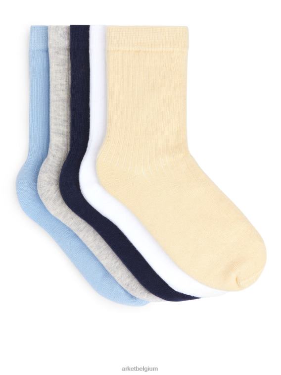 ARKET kleding 0DXJP1604 neutrale kleuren/meerkleurig ribgebreide sokken Heren