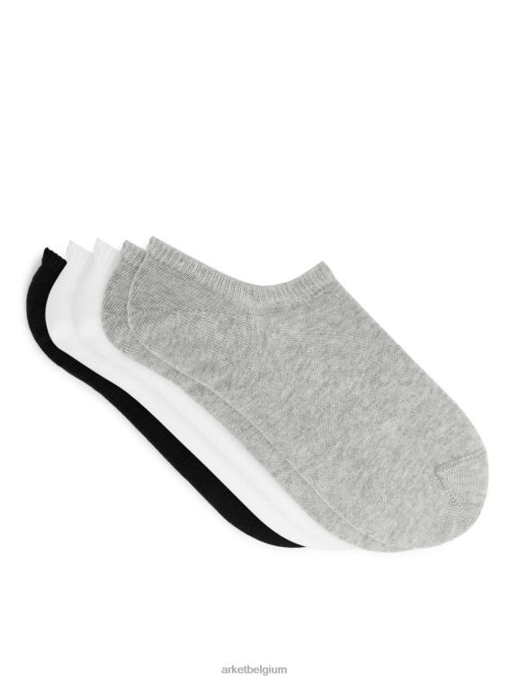 ARKET kleding 0DXJP572 grijs sneaker sokken set van 5 paar Heren