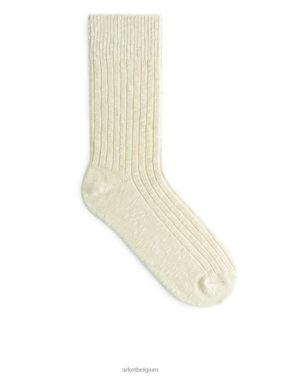 ARKET kleding 0DXJP579 gebroken wit grof gebreide sokken Heren