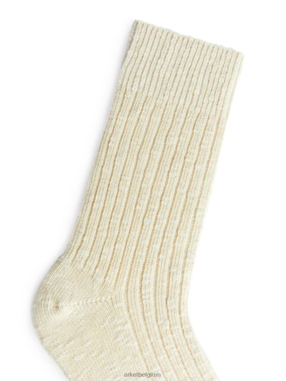 ARKET kleding 0DXJP579 gebroken wit grof gebreide sokken Heren