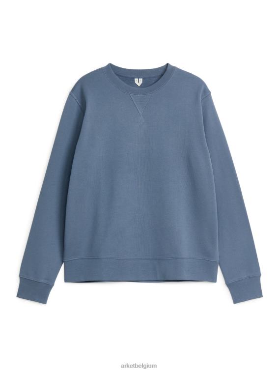 ARKET kleding 0DXJP913 stoffig blauw sweatshirt van franse badstof Heren