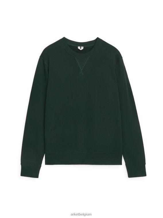 ARKET kleding 0DXJP917 groenachtig zwart sweatshirt van franse badstof Heren