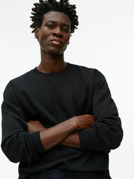 ARKET kleding 0DXJP919 zwart relaxed sweatshirt van badstof Heren