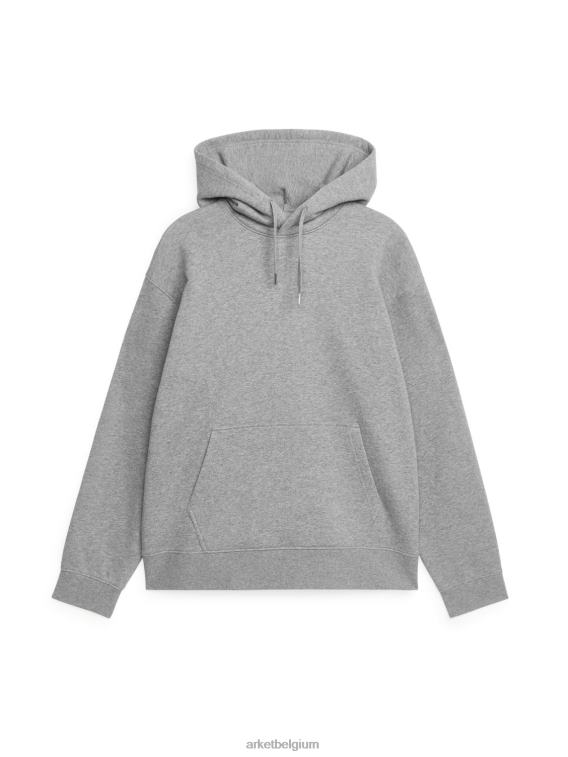 ARKET kleding 0DXJP921 grijs gemêleerd relaxte badstof hoodie Heren