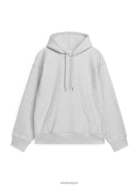 ARKET kleding 0DXJP922 lichtgrijs losse, zware hoodie Heren